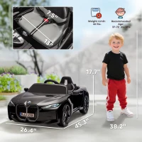 Aosom 12V Electric Car for Kids with 2.4G Remote Control, Suspension, Black(m-3)