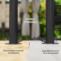 Outsunny 10' x 12' Outdoor Gazebo Canopy, Double Roof Hardtop Gazebo with Polycarbonate Roof, Steel Frame, Nettings and Curtains(m-7)