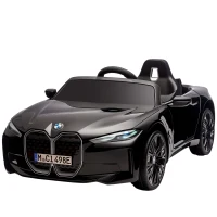 Aosom 12V Electric Ride on Car with Remote Control, 3.1 MPH Kids Ride-on Toy for Boys and Girls with Portable Battery, Suspension System, Horn Honking, Music, Lights, Black(m-11)