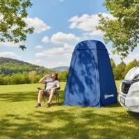 Outsunny Pop Up Shower Tent, Portable Privacy Room for Outdoor Changing, Dressing, Fishing Storage with Carrying Bag, Blue(m-9)