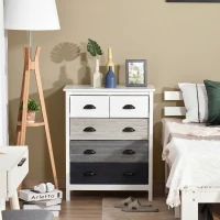 HOMCOM 5 Drawer Dresser for Bedroom, Chest of Drawers with Table Top, Clothes Closet for Living Room, Multi-Color(m-10)