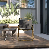 Outsunny Camping Chair, Lightweight Folding Chair, Portable Armchair, Excellent for Festivals, Fishing, Dark Grey(m-9)