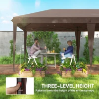 Outsunny 10' x 20' Outdoor Pop Up Canopy Tent Party Tent Instant Shelter W/ Carrying Bag, Coffee(m-5)