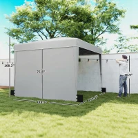 Outsunny 10 x 10 ft Pop Up Canopy Tent with Sidewalls, UPF50+ Outdoor Portable Instant Canopy Shelter with Carry Bag, Light Gray(m-3)