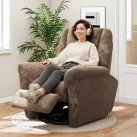 HOMCOM Power Recliner Chair, Fabric Upholstered Recliner Chair with USB Ports, Swivel and Rocking Function, Footrest(m-10)