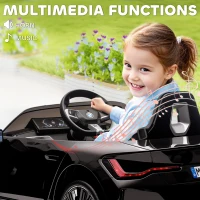 Aosom 12V Electric Ride on Car with Remote Control, 3.1 MPH Kids Ride-on Toy for Boys and Girls with Portable Battery, Suspension System, Horn Honking, Music, Lights, Black(m-7)