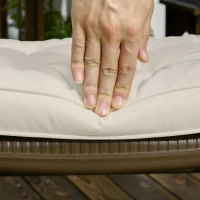 Outsunny Replacement Cushions for Rattan Furniture, 4 Piece Outdoor Seat Cushion Pad for Patio Set, Cream White(m-9)