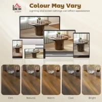 HOMCOM Extendable Dining Table for 6, 60" Farmhouse Kitchen Table with 2-Tier Storage Shelf and Fluted Sliding Doors, Walnut(m-9)