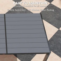 Outsunny 7 Piece Outdoor Dining Set with 6 Stackable Chairs, Rectangle Table, WPC Slatted Top, Rust-Resistant Steel Frame(m-7)