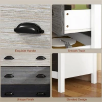HOMCOM 5 Drawer Dresser for Bedroom, Chest of Drawers with Table Top, Clothes Closet for Living Room, Multi-Color(m-6)