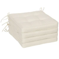 Outsunny Replacement Cushions for Rattan Furniture, 4 Piece Outdoor Seat Cushion Pad for Patio Set, Cream White(m-11)