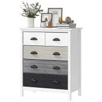 HOMCOM 5 Drawer Dresser for Bedroom, Chest of Drawers with Table Top, Clothes Closet for Living Room, Multi-Color(m-11)