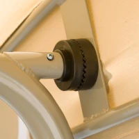 Outsunny 3-Seat Patio Swing Chair, Outdoor Porch Swing Glider with Adjustable Canopy, Light Brown(m-10)