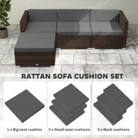 Outsunny Patio Furniture Cushions Water-Repellent Outdoor Loveseat Cushion Removable Covers 23.6" x23.6", Grey(m-7)