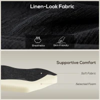 HOMCOM Sectional Sofa, L Shaped Couch with Changeable Chaise, Wooden Legs, Black(m-5)