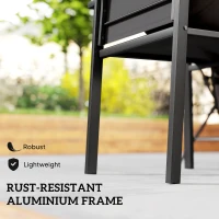 Outsunny Set of 2 Outdoor Garden Chairs, Stackable Patio Dining Chairs with Breathable Fabric, Armrests and Backrest, Black(m-5)