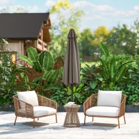 Outsunny Patio Sun Umbrella, Outdoor Parasol with 6 Ribs, Dark Grey(m-10)