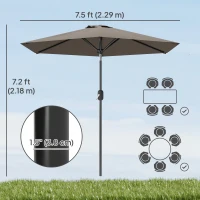 Outsunny Patio Sun Umbrella, Outdoor Parasol with 6 Ribs, Dark Grey(m-3)
