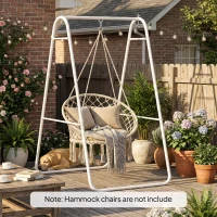 Outsunny Hammock Chair Stand Only Heavy Duty Solid Steel A-Frame for Hanging Hammock, Egg Chair, Max Load 330 LBS, White(m-9)