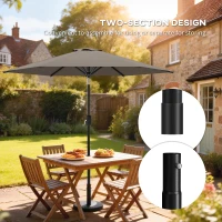 Outsunny Patio Sun Umbrella, Outdoor Parasol with 6 Ribs, Dark Grey(m-7)