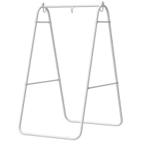 Outsunny Hammock Chair Stand Only Heavy Duty Solid Steel A-Frame for Hanging Hammock, Egg Chair, Max Load 330 LBS, White(m-1)