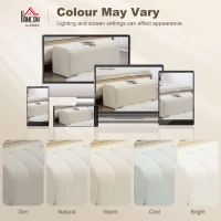 HOMCOM 43" Upholstered Bedroom Bench Modern End of Bed Bench Load up to 485 lbs for Bedroom Hallway Living Room Cream White(m-7)