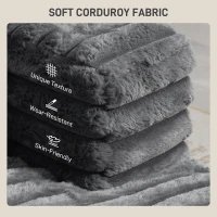 HOMCOM 60" Chaise Lounge Chair, Oversized Upholstered Sofa Bed with Cup Holders & Pillows, Sleeper Couch for Living Room, Grey(m-4)