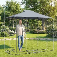 Outsunny 5 x 8.5 ft Pop Up Grill Gazebo with 2 Shelves, UPF 50+ Outdoor Instant Canopy Portable Shelter with Carry Bag, Dark Grey(m-3)