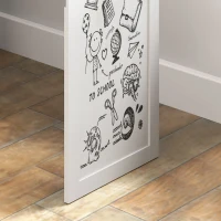 HOMCOM Fold-out Convertible Office Desk, Wall Mount Computer Desk with Whiteboard and Side Shelf, White(m-10)