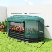 Outsunny Galvanized Raised Garden Bed Kit with Self Watering System, Oval Outdoor Planter Garden Boxes, 6x3ft, Dark Gray(m-3)