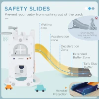 Qaba 6-in-1 Slide and Swing Set Baby Swing Playset Indoor with Basketball Hoop, Climber, Storage Space, Telescope, Orange(m-5)