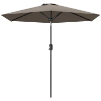 Outsunny Patio Sun Umbrella, Outdoor Parasol with 6 Ribs, Dark Grey(m-2)