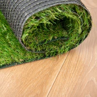 Outsunny 10' x 3' Artificial Turf Grass with Simulated Look & Feel UV Protection, & Drain Holes for Rain, 1.25" Height(m-9)