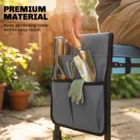 Outsunny Garden Kneeler and Seat, Heavy Duty Foldable Gardening Stool with Thicker Soft Kneeling Pad, Extendable Steel Legs(m-7)