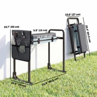 Outsunny Garden Kneeler and Seat, Heavy Duty Foldable Gardening Stool with Thicker Soft Kneeling Pad, Extendable Steel Legs(m-3)
