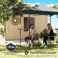 Outsunny 5 x 8.5 ft Pop Up Grill Gazebo with 2 Shelves, UPF 50+ Outdoor Instant Canopy Portable Shelter with Carry Bag, Dark Grey(m-5)