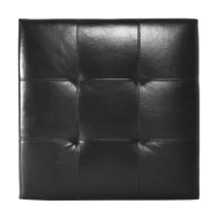 Large Square Ottoman with Upholstered PU Leather and High‑Density Foam, Modern Coffee Table with Storage, 34'' L x 34'' W x 18.5'' H, Black(m-9)