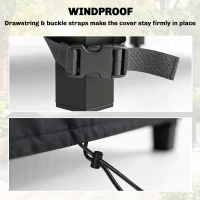 Outsunny Waterproof Patio Lounge Chair Cover, 420D Outdoor Chaise Lounger Protective Cover with Sealed Seams, Storage Bag, Black(m-6)