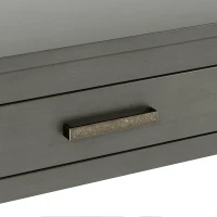 Farmhouse Entryway Table with Wide Top and Open Bottom Shelf, Minimalist Console with Adjustable Feet, 59'' L x 14'' W x 31.5'' H, Gray(m-10)