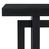 Modern Console Table with Pine Veneer Top and Solid Legs, Versatile Sofa Table for Hallway, Living Room, 59'' L x 15.5'' W x 31.5'' H, Black(m-8)