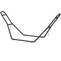 Outsunny Hammock Stand with Adjustable Height Steel Frame for 0.8" -1.2" Person 109.4" Black(m-2)
