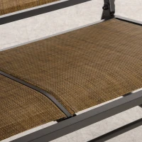 Outsunny Outdoor Glider Bench, 2 Person Patio Glider Chair, Gliding Outdoor Garden Loveseat Swing Bench with Breathable Mesh Fabric, Steel Frame for Backyard, Porch, Brown(m-12)