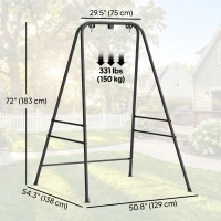 Outsunny Hanging Hammock Stand for Porch Swing Chair Indoor Outdoor (Only Construction)(m-3)