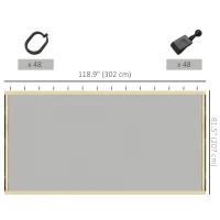 Outsunny Gazebo Replacement Mosquito Netting 10' x 10' Black Screen Walls for Canopy with Zippers for Parties and Outdoor Activities(m-3)