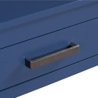 Farmhouse Entryway Table with Wide Top and Open Bottom Shelf, Minimalist Console with Adjustable Feet, 59'' L x 14'' W x 31.5'' H, Navy Blue(m-9)