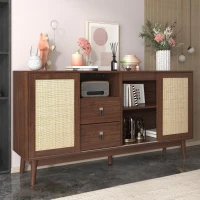 Versatile Sideboard with 3 Doors and 2 Drawers for Ample Storage, Stylish Cabinet for Living & Dining Areas, 61'' L x 14'' W x 31.5'' H, Wood(m-1)