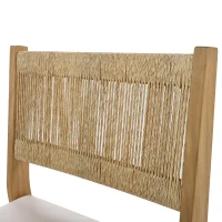 Outdoor Dining Set with HDPE Chair Backs and Foam Cushions, Multi-Person Patio Set for Balcony and Garden, 63'' L x 31.5'' W x 32.5'' H, Beige(m-11)