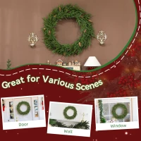 HOMCOM 36 inch Christmas Wreath, Artificial Norfolk Pine Wreath with Pine Cones and Realistic Branches for Door, Wall(m-6)