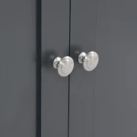 Modern Sideboard Buffet Cabinet with 3 Drawers & 4 Doors, Rustic Storage with Adjustable Shelves, 55'' L x 14.5'' W x 29.5'' H, Gray+Wood(m-6)