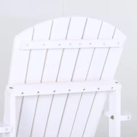 Outsunny Classic Adirondack Chair Muskoka Chair, Garden Deck Chair with Cup Holder for Patio, Indoor, Backyard, White(m-11)